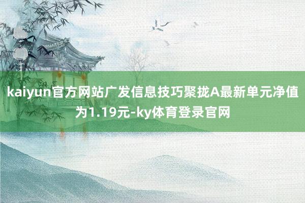 kaiyun官方网站广发信息技巧聚拢A最新单元净值为1.19元-ky体育登录官网