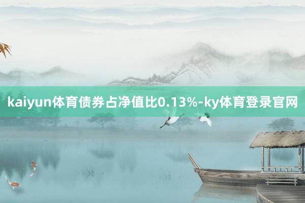 kaiyun体育债券占净值比0.13%-ky体育登录官网