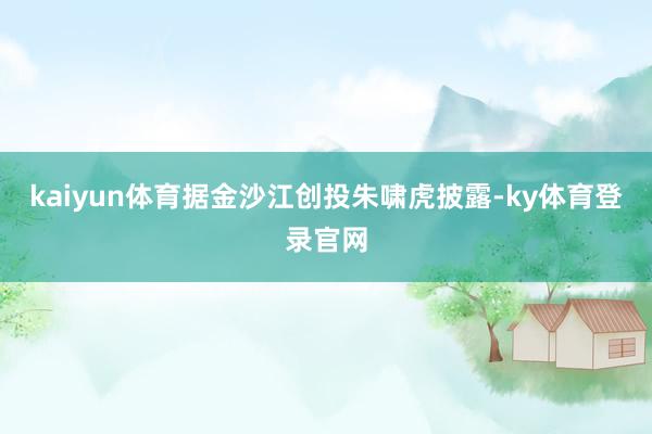 kaiyun体育　　据金沙江创投朱啸虎披露-ky体育登录官网