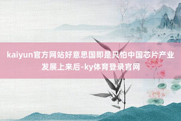 kaiyun官方网站好意思国即是只怕中国芯片产业发展上来后-ky体育登录官网
