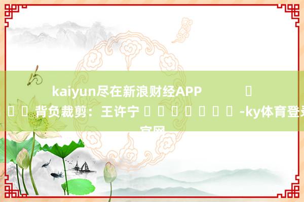 kaiyun尽在新浪财经APP            						背负裁剪：王许宁 							-ky体育登录官网