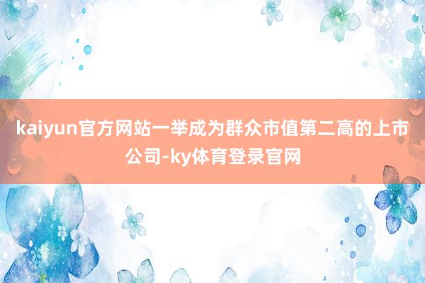 kaiyun官方网站一举成为群众市值第二高的上市公司-ky体育登录官网